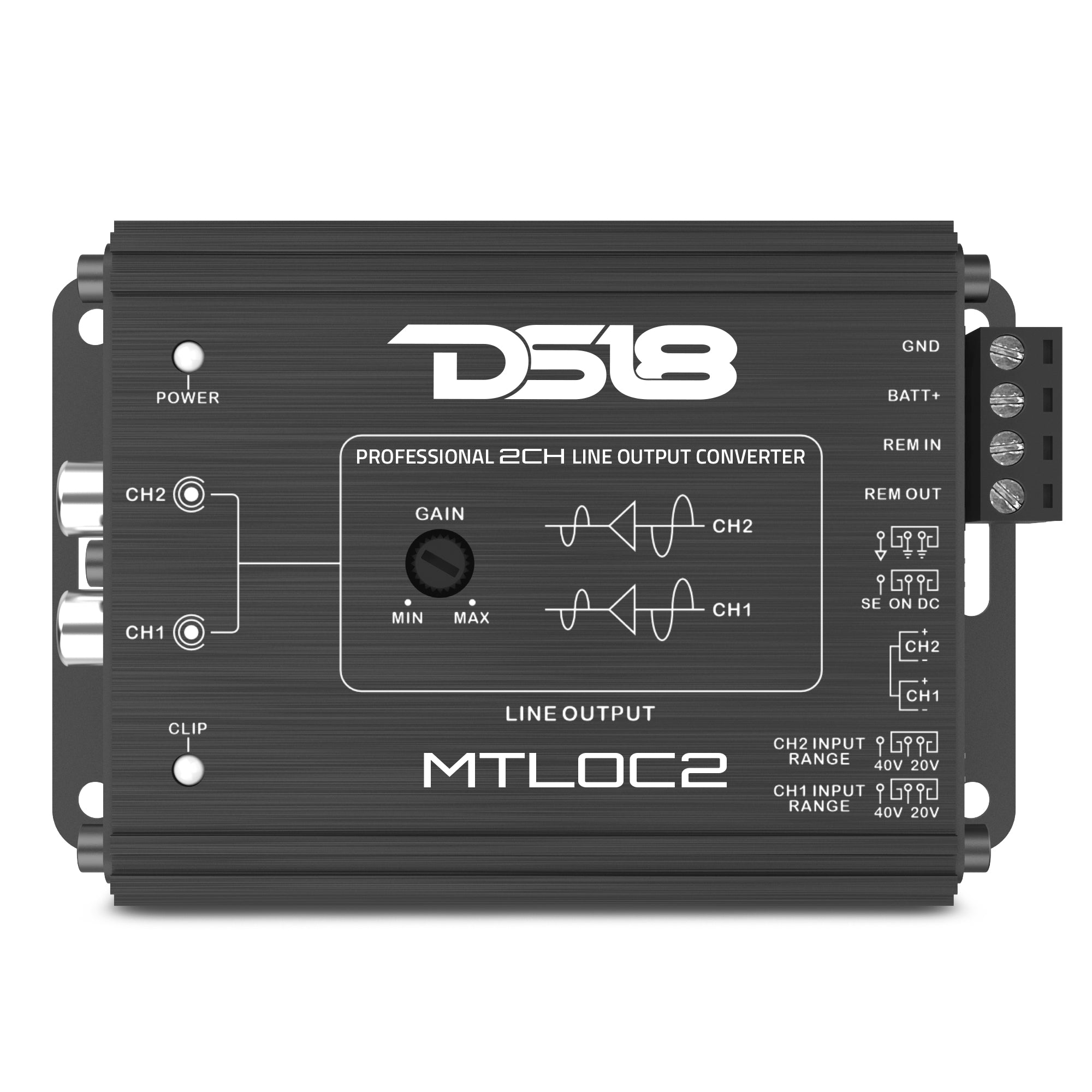 DS18 2-Channel High-to-Low Level Line Output Converter with Remote