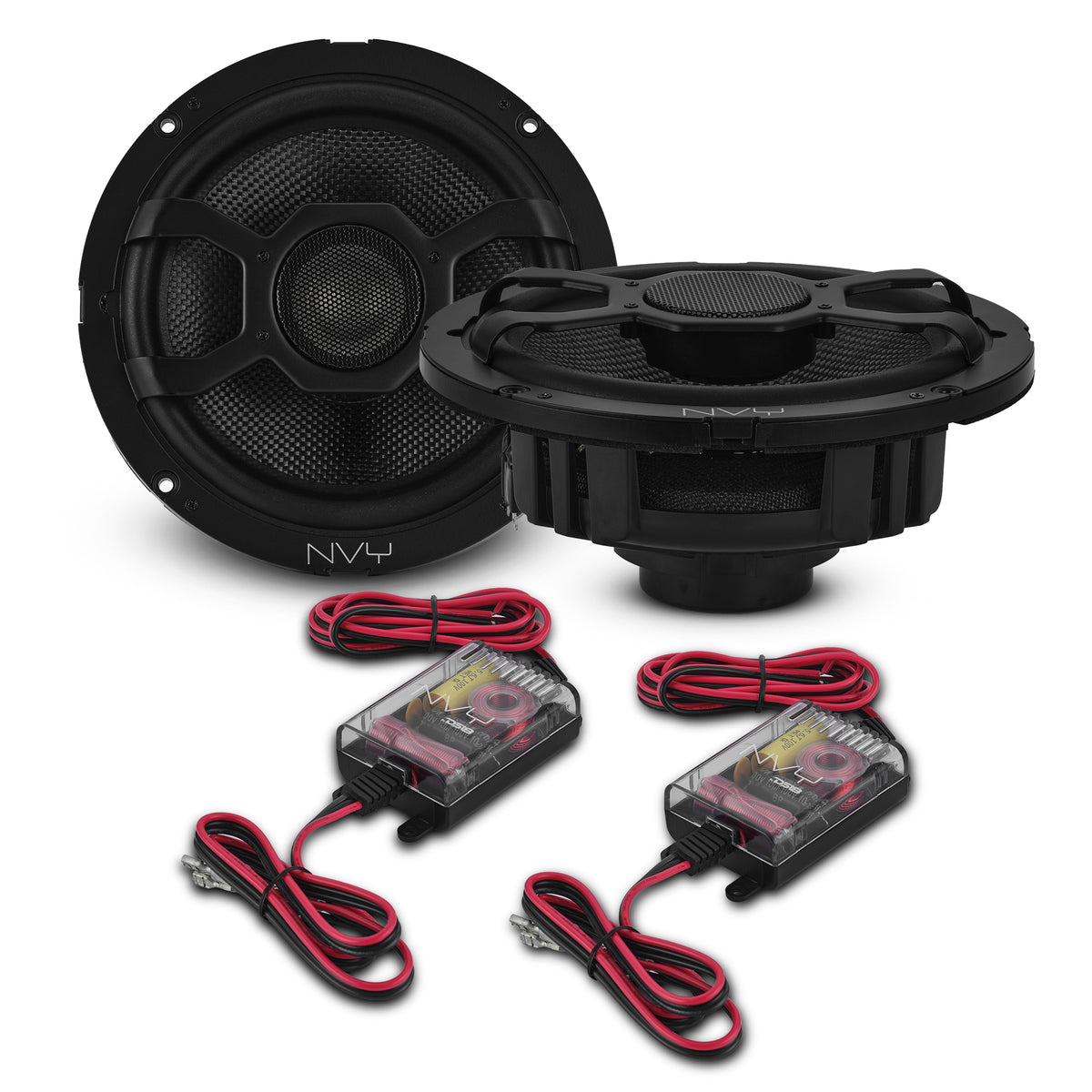 6.5" Component Speakers with Water-Resistant Glass Fiber Cone & Neodymium Magnet | 120W RMS 4-Ohm