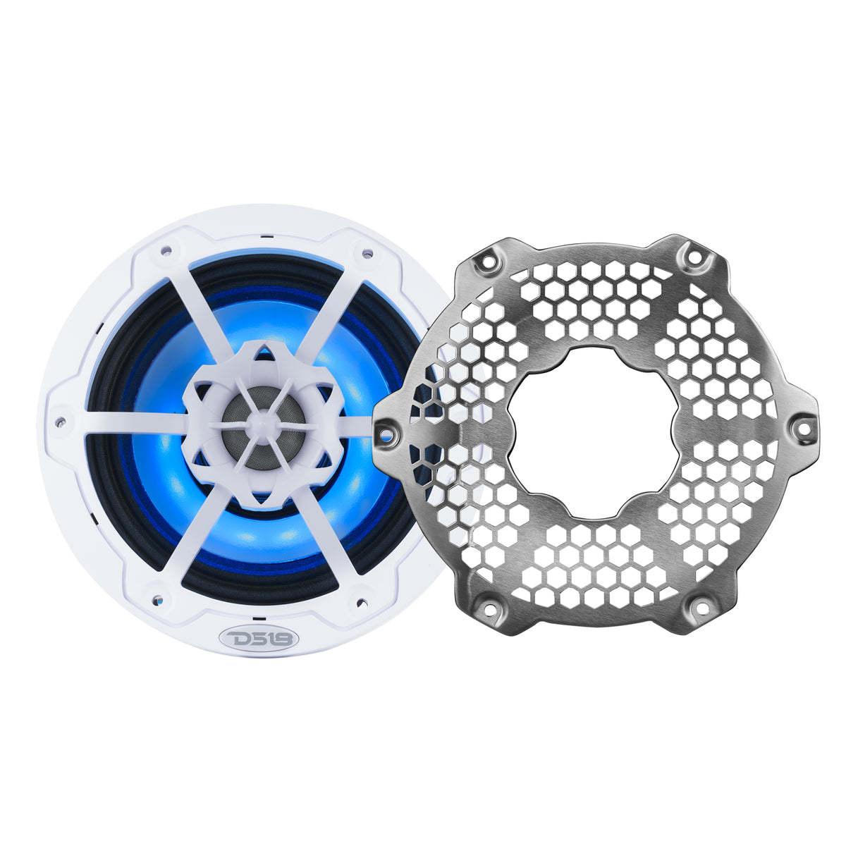6.5” Marine 2-Way Hybrid Speaker with RGB LED, Compression Driver and Neodymium Magnet | 250W RMS 4-Ohm