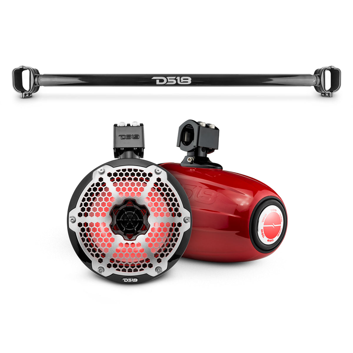 Bronco 6th Gen Mounting Tube Bundle with Dual 8" Marine Tower Speakers with RGB LED Lights