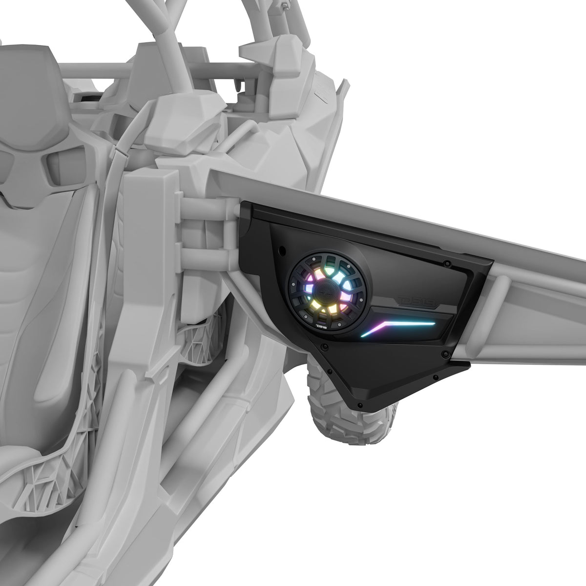 Can-Am Maverick X3 Front Door Speaker Panels with 6.5" NXL-IQ6/BK and Digital LED Lighting