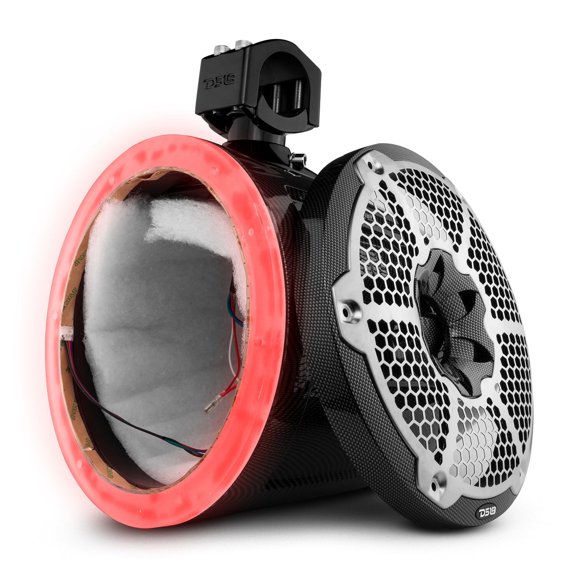 NXL 10" Marine and Powersports Empty Tower with Grill and RGB LED Lights - IP65 CF