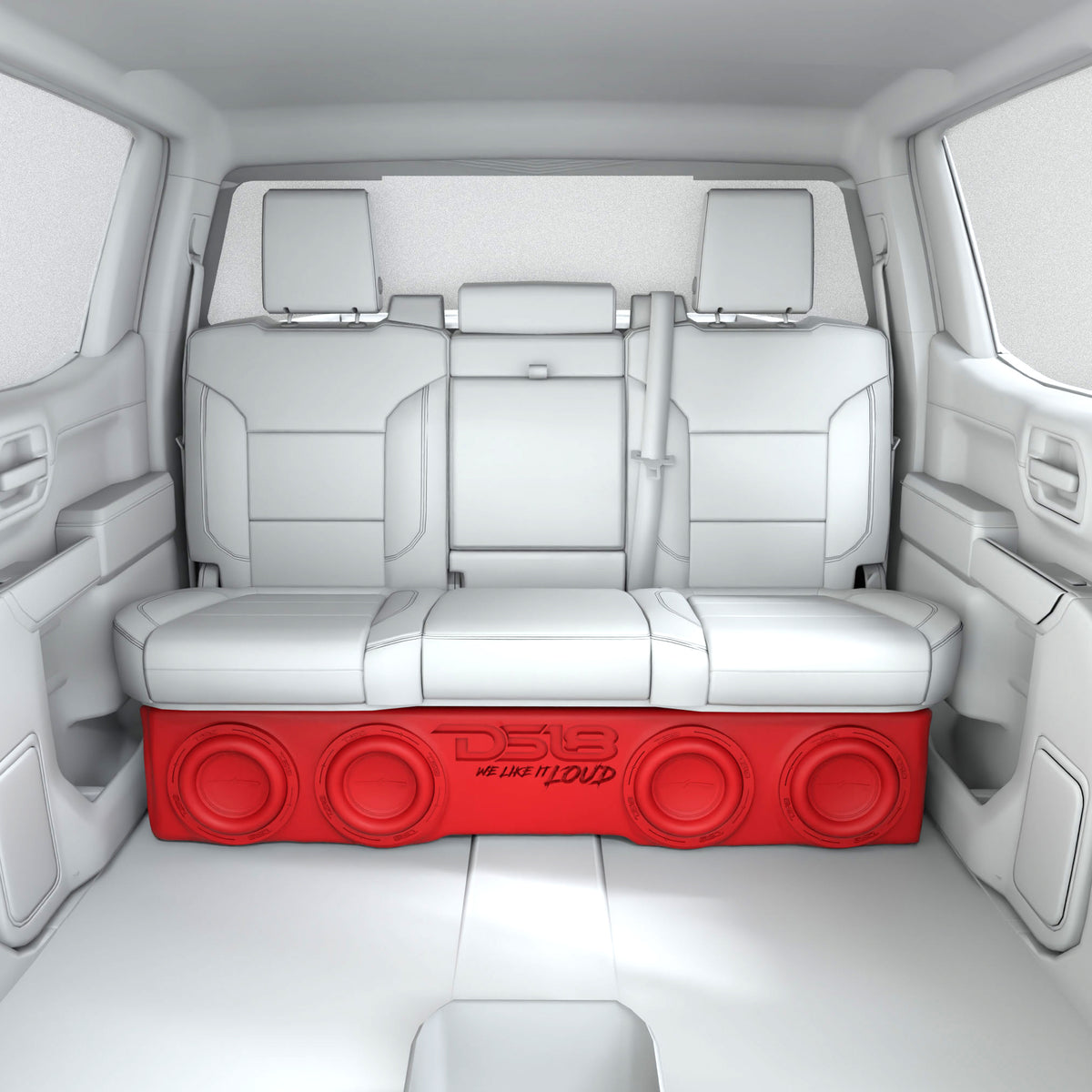 Caja acústica con 4 subwoofers de 8" para Chevy/GMC Crew Cabs (2007-2024) y Ford F-150/Super Duty Crew Cabs (2009-2024)