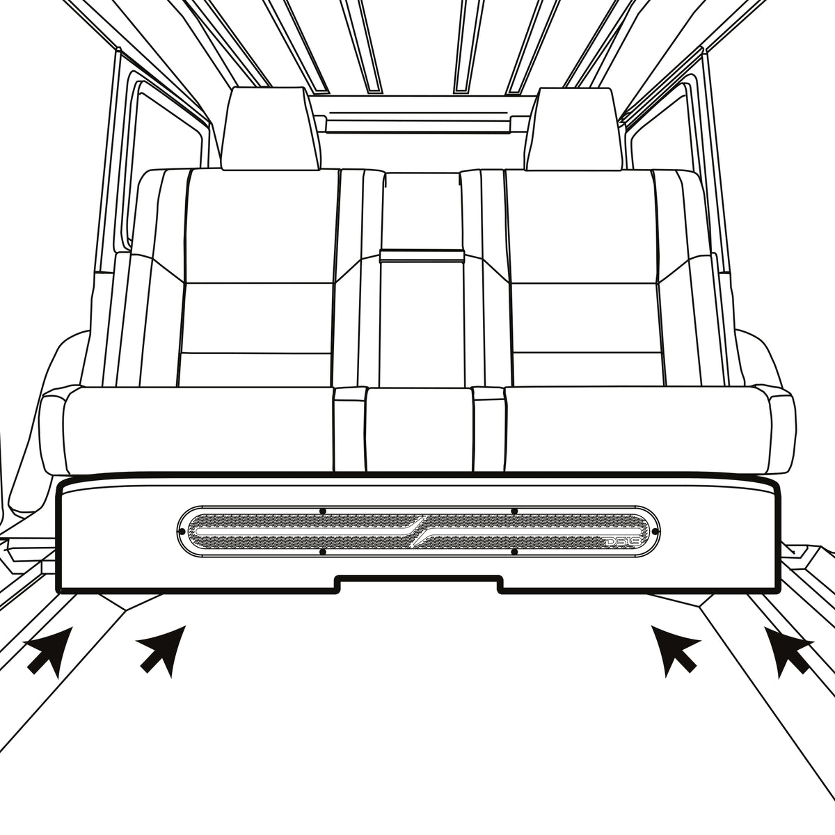 Jeep JT Gladiator Loaded Under Rear Seat Subwoofer Enclosure with 4 X 8" ZR8.2D, Leather Wrapped and Digital LED Lights | 1800 Watts RMS @ 1-Ohm