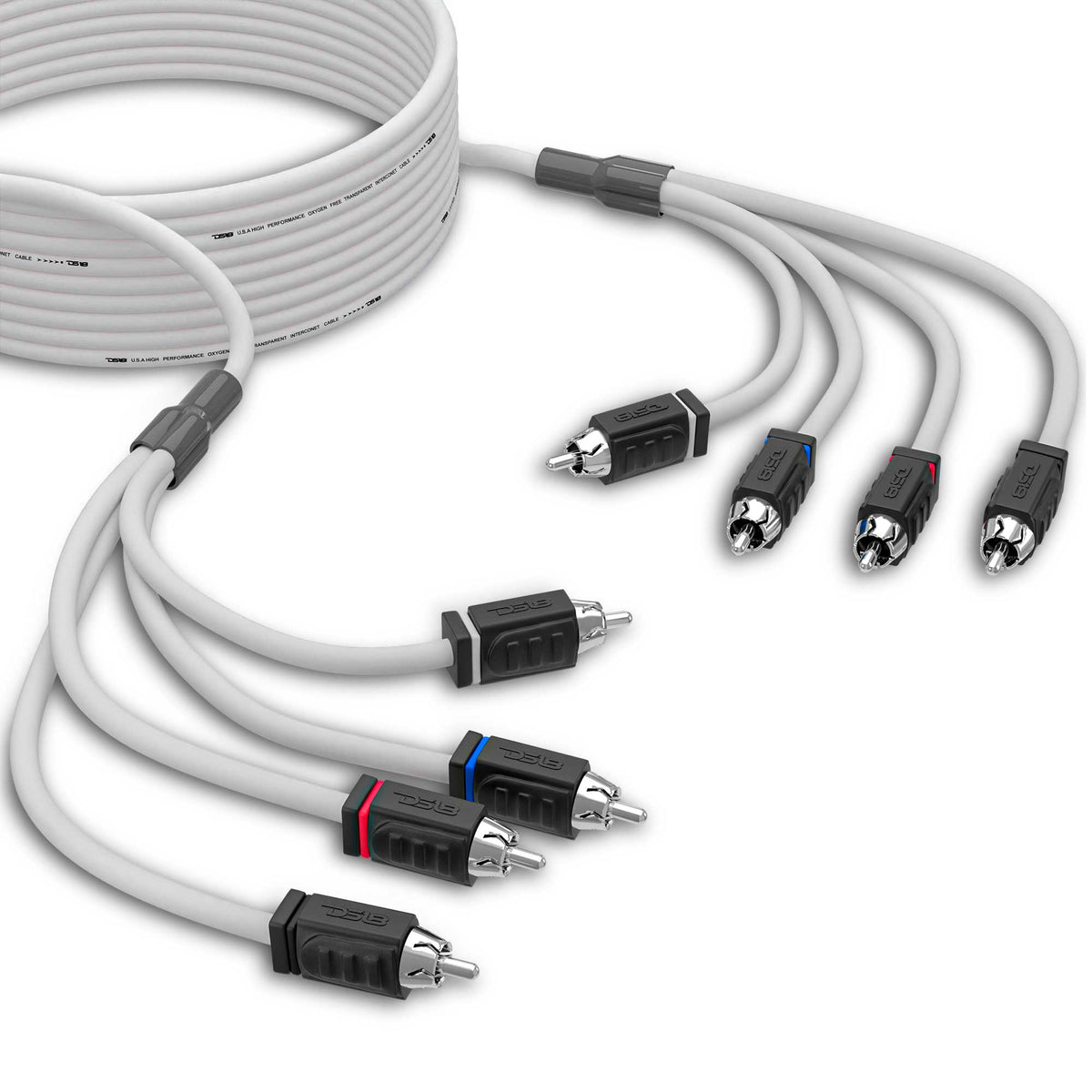 RCA Marine Grade Tinned 100% Copper OFC 25 Feet / 4 Channel - WHITE