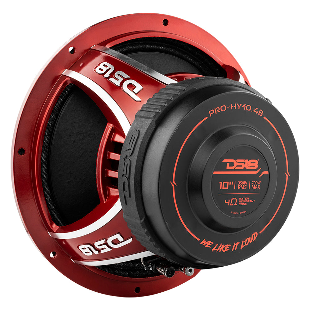PRO 10" Water Resistant Hybrid Mid-Range Loudspeaker with Built-in Driver 350 Watts Rms 4-Ohm