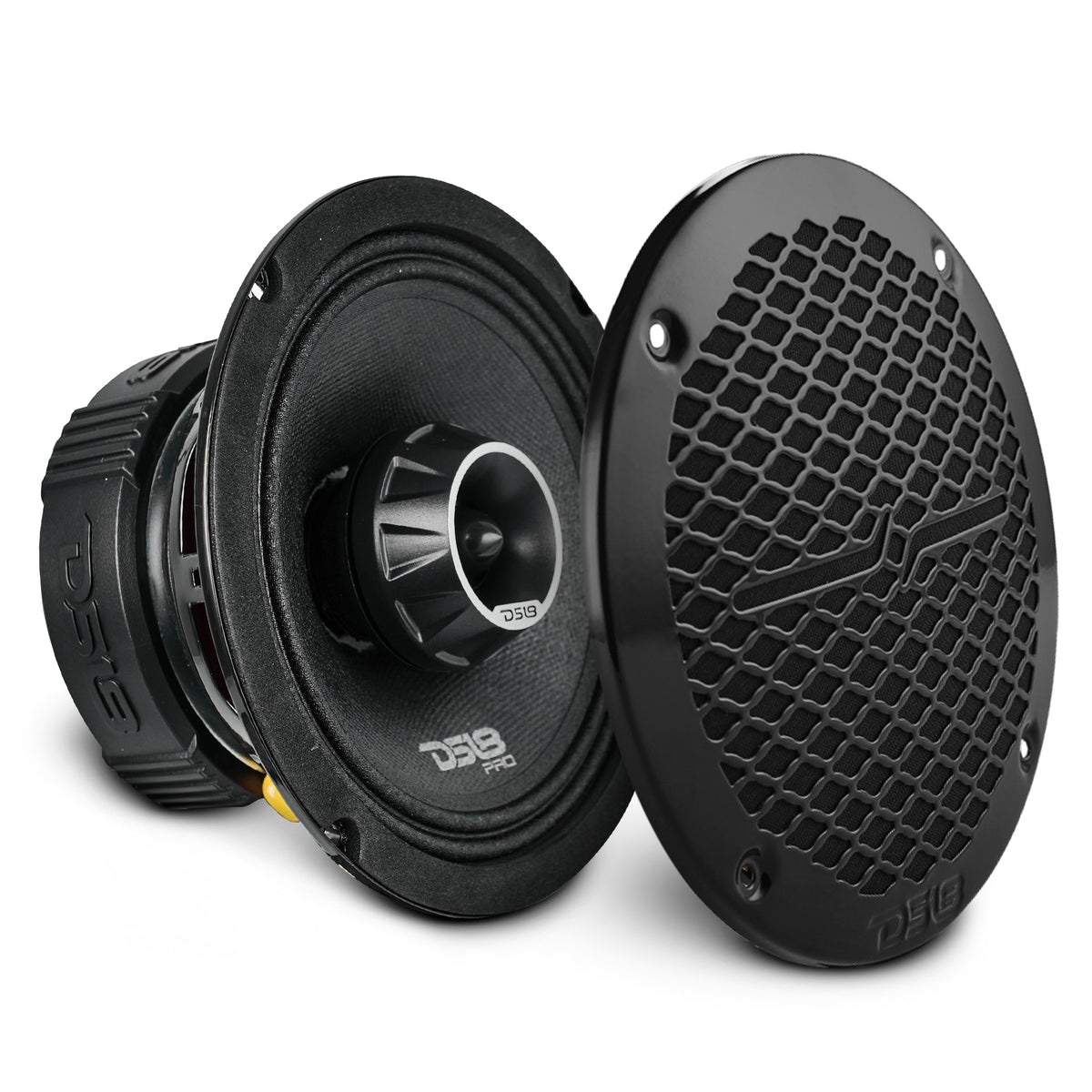 PRO-ZT 6.5" Coaxial Mid-Range Loudspeaker with Water-Resistant Cone Built-in Bullet Tweeter and Grill | 225W RMS 4-Ohm