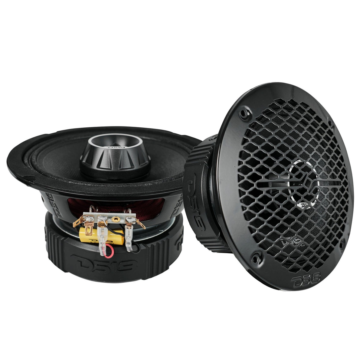 6.5" PRO Midrange Coaxial Speakers with Amplifier and OEM Adapters