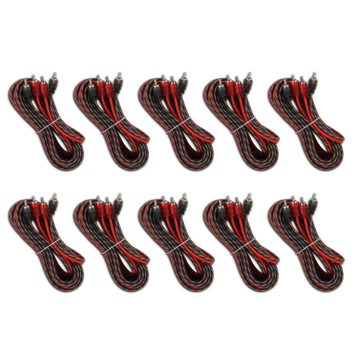 16FT Ultra Flex 100% OFC RCA Cable Wire – 10-Pack