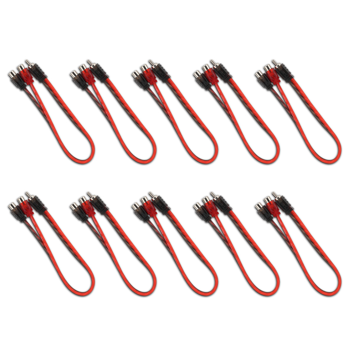 Level 1 RCA 100% Copper OFC Y Connector – 1 Male / 2 Female - 10-Pack