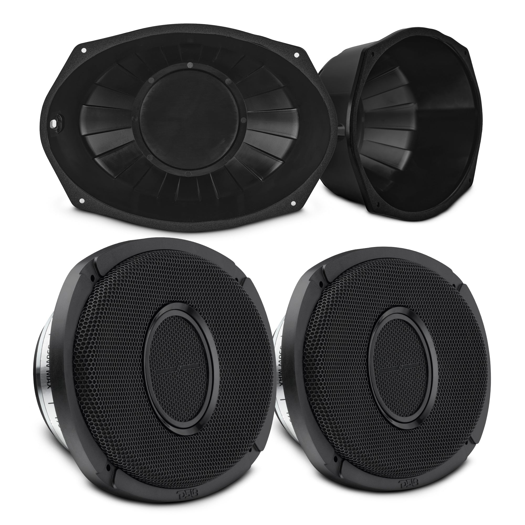 DS18 6x9” Motorcycle Audio Bundle – Shallow Water-Resistant