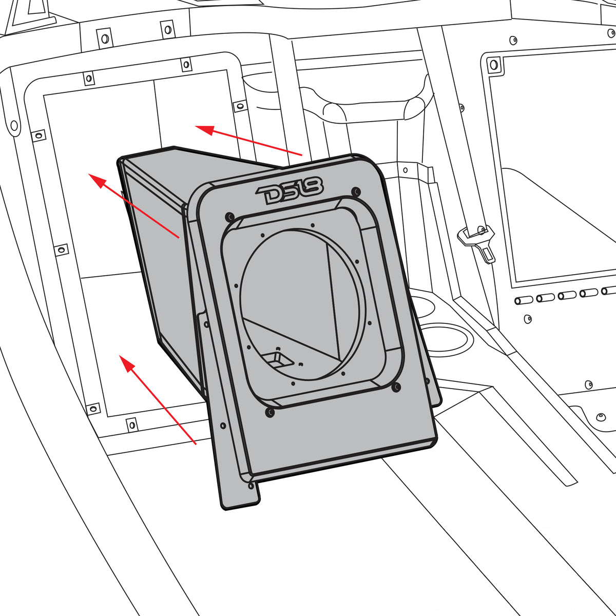 Polaris Slingshot Rear Sealed 10" Subwoofer Enclosure | Fits Either Passenger or Driver Side | 2015 - Current