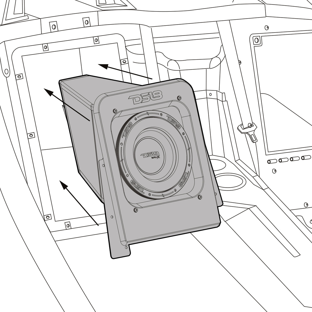 Polaris Slingshot Loaded Rear Sealed 10" Subwoofer Enclosure | Fits Either Passenger or Driver Side | 2015 - Current