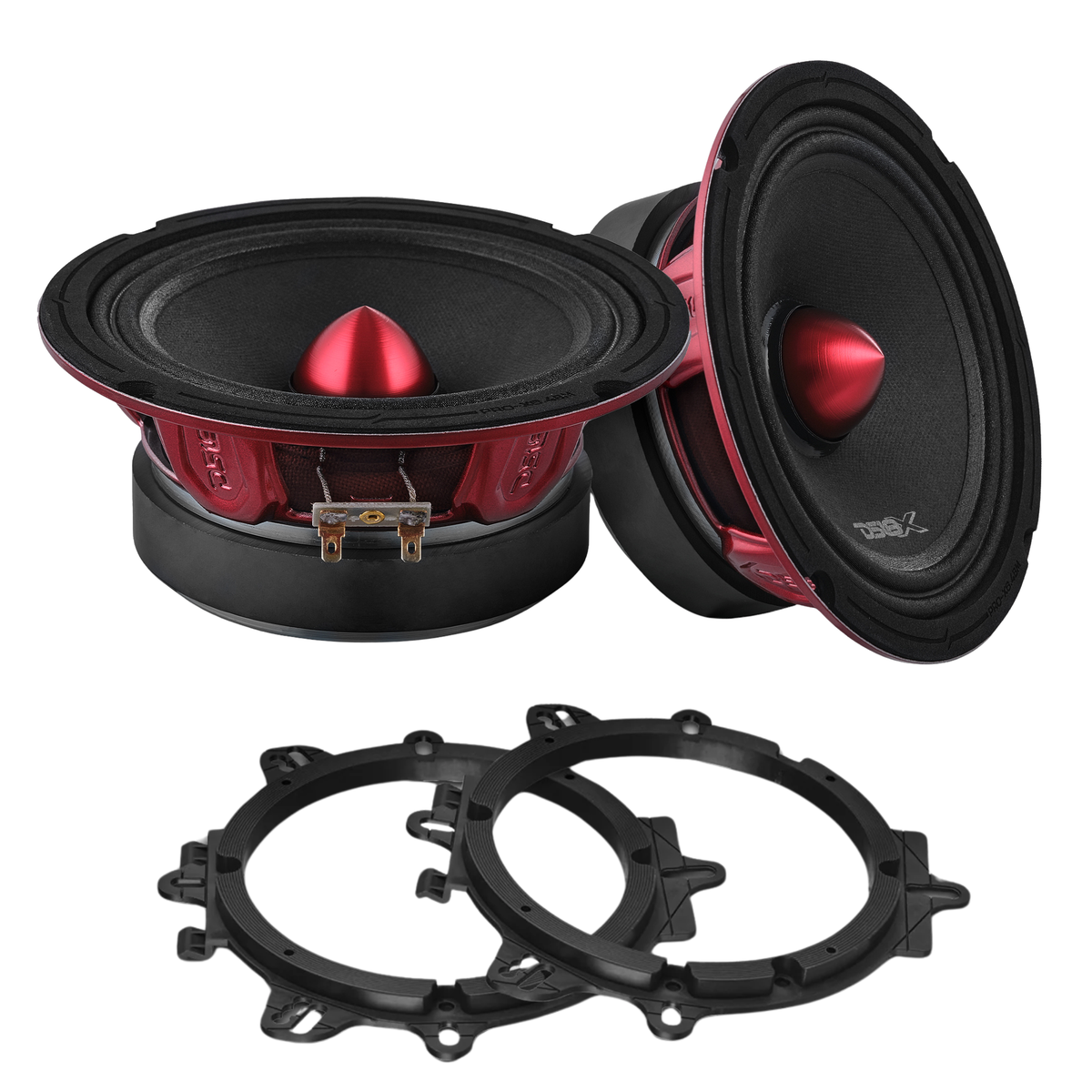 PRO-X 6.5" Mid-Range Loudspeaker with Bullet and OEM Adapter Kit | 250W RSM 4-Ohm