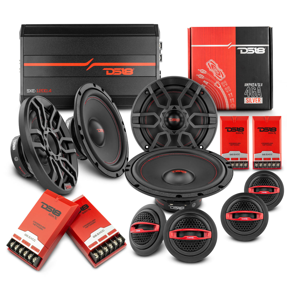 DS18 2008-2019 Honda Accord Front and Back Doors Speakers Good Upgrade/Replacement Package 900 Watts