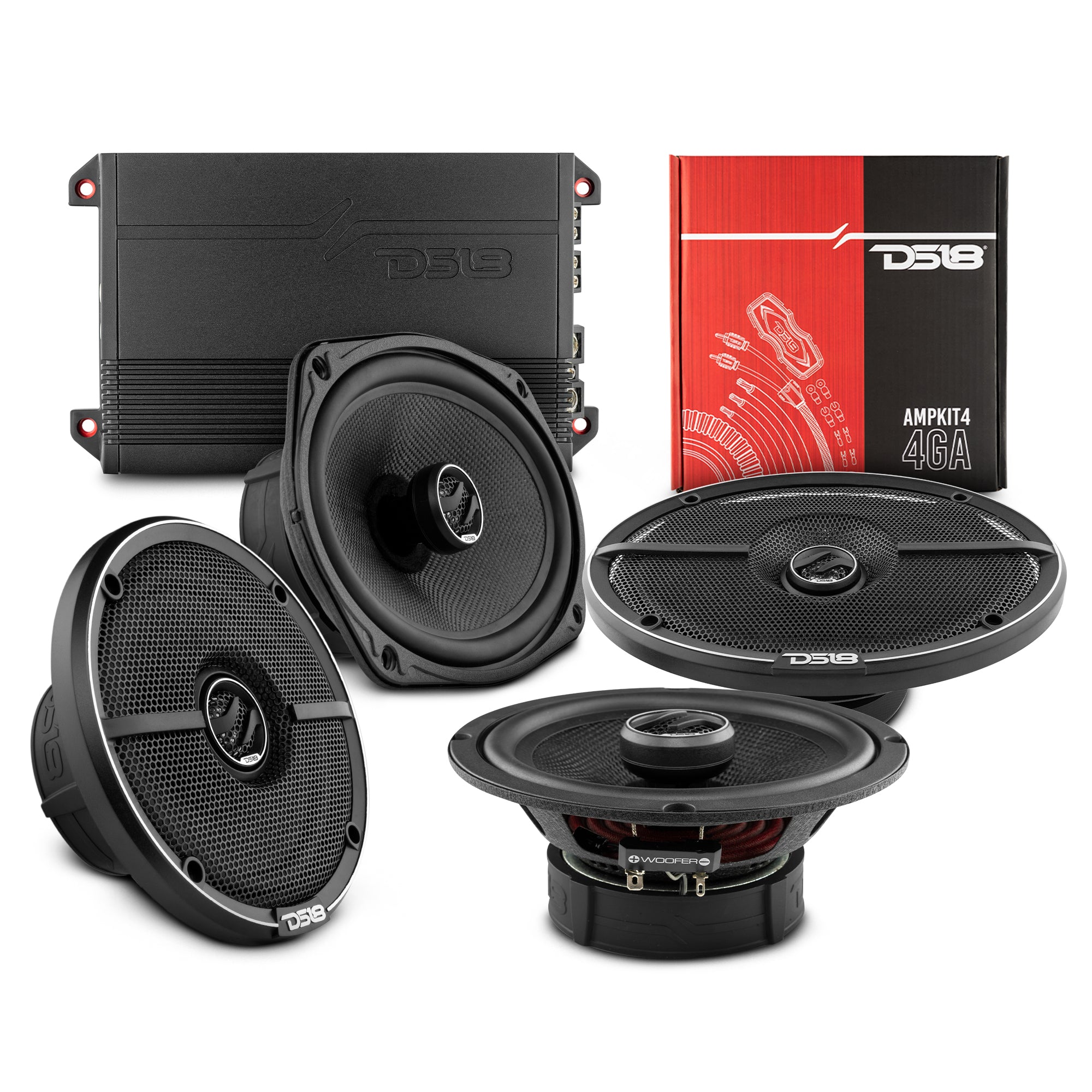 DS18 Ford F-150 Crew and Super Cab Front and Back Doors Speakers