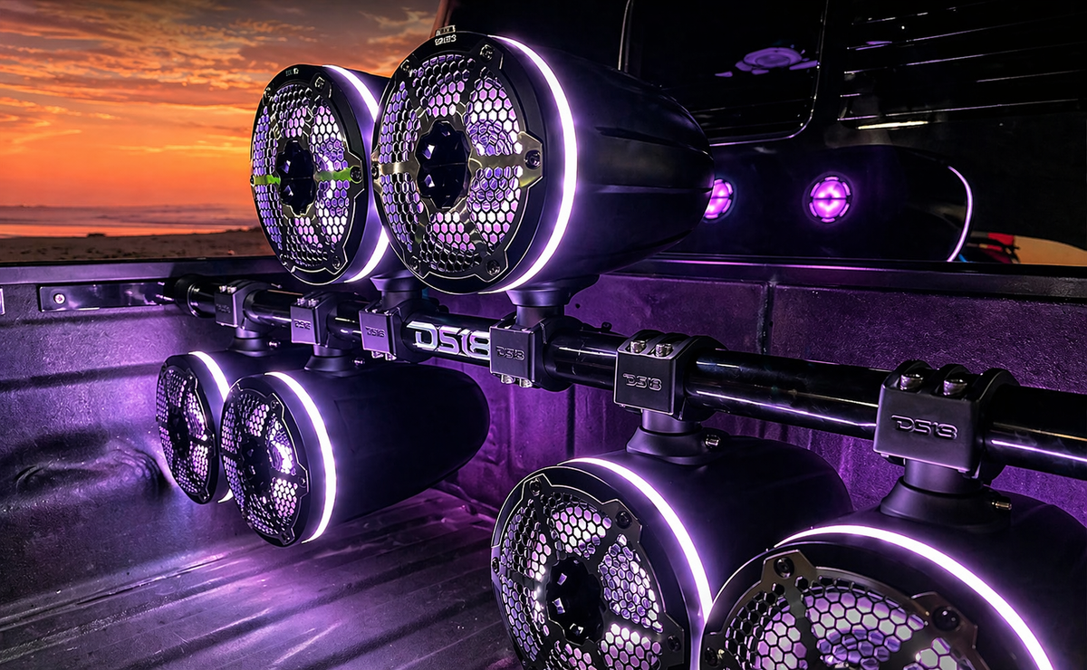 Jeep Gladiator JT Bed-Mounted Speaker Tower Bar | Adjustable Width | 2” Tube | Multi-Speaker Setup (Up to 8)