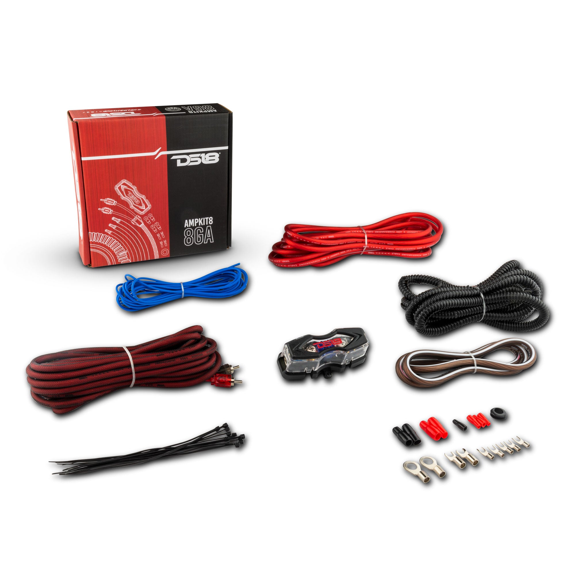 8-GA Amplifier Installation Kit -Red