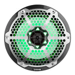 NXL 8" 2-Way Coaxial Marine Speaker With LED RGB Lights 125 Watts Rms 4-Ohm - Black Carbon Fiber
