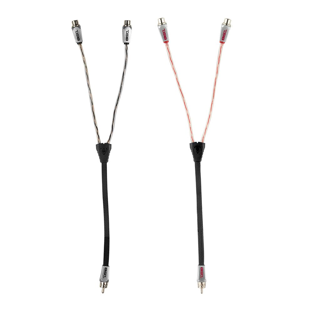 DS18 HQRCA2F1MKIT 1 Male to 2 Female Dual Twist RCA 1x Red 1x Black Kit
