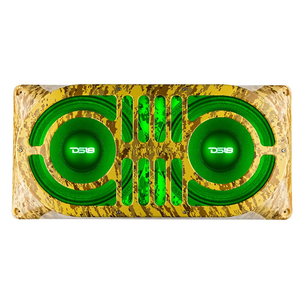 DS18 JBASS/CM Exclusive Jeep Gate Enclosure for 2x10" Shallow Subwoofer Camo Beige