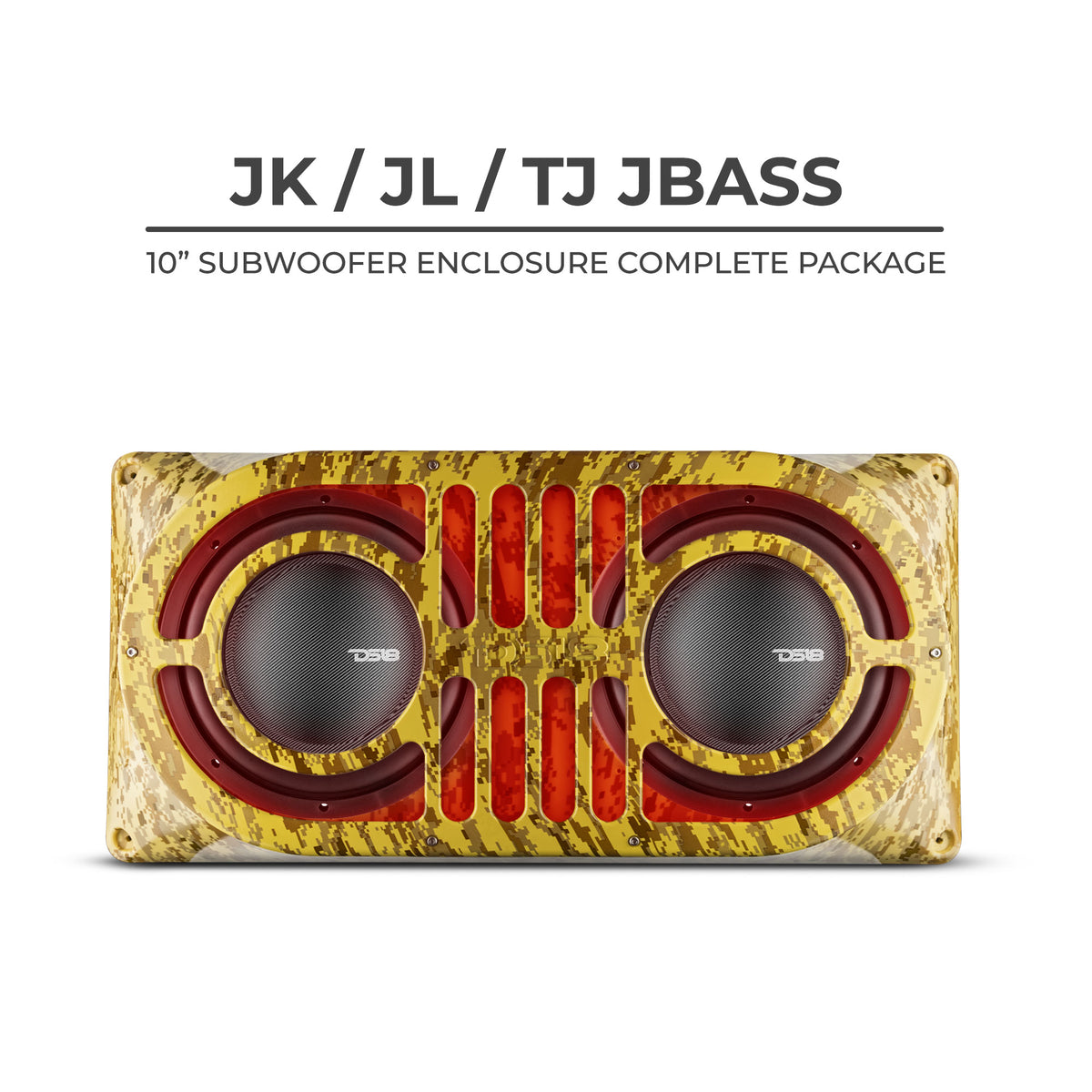 Jeep Wrangler TJ, JK & JL Shallow Subwoofer Tactical Package - TAN EDITION