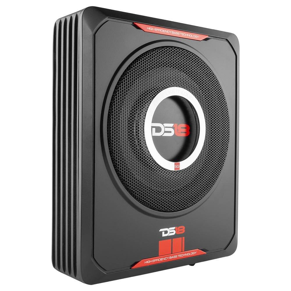 DS18 SQ 8" Under seat Amplified Subwoofer with Plug and Play Harness for JK and JKU Jeeps wrangler sound bar speakers combo Package