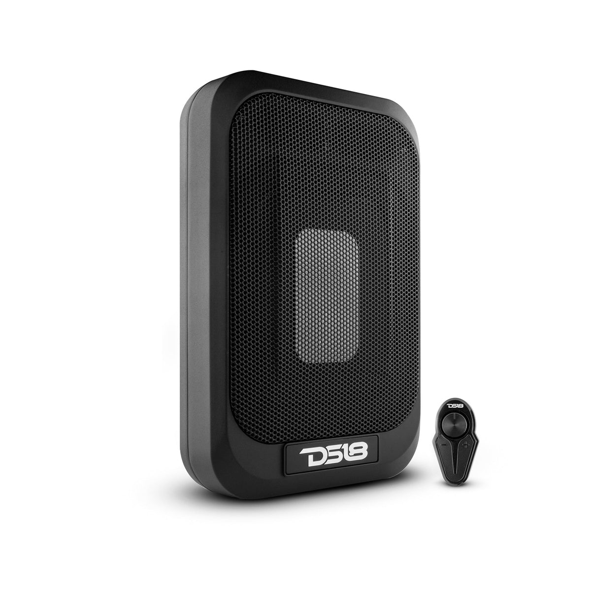 DS18 SQBASSx2 7x9 Under Seat Amplified Powered Car Subwoofer with a 4x6 Radiator 1200 Watts