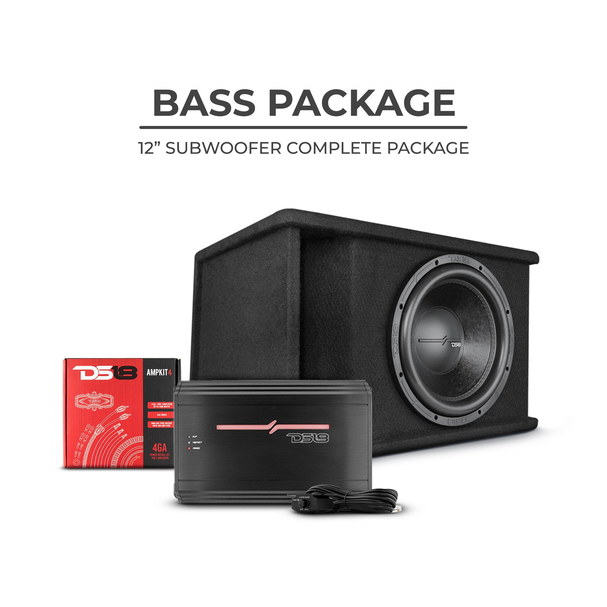 DS18 ZR112LD-PKG Bass Package 12" Subwoofer In Ported Box With Ampli