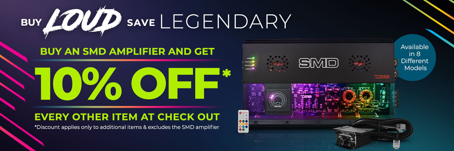 Save 10 When You Buy An SMD Series Amplifier!