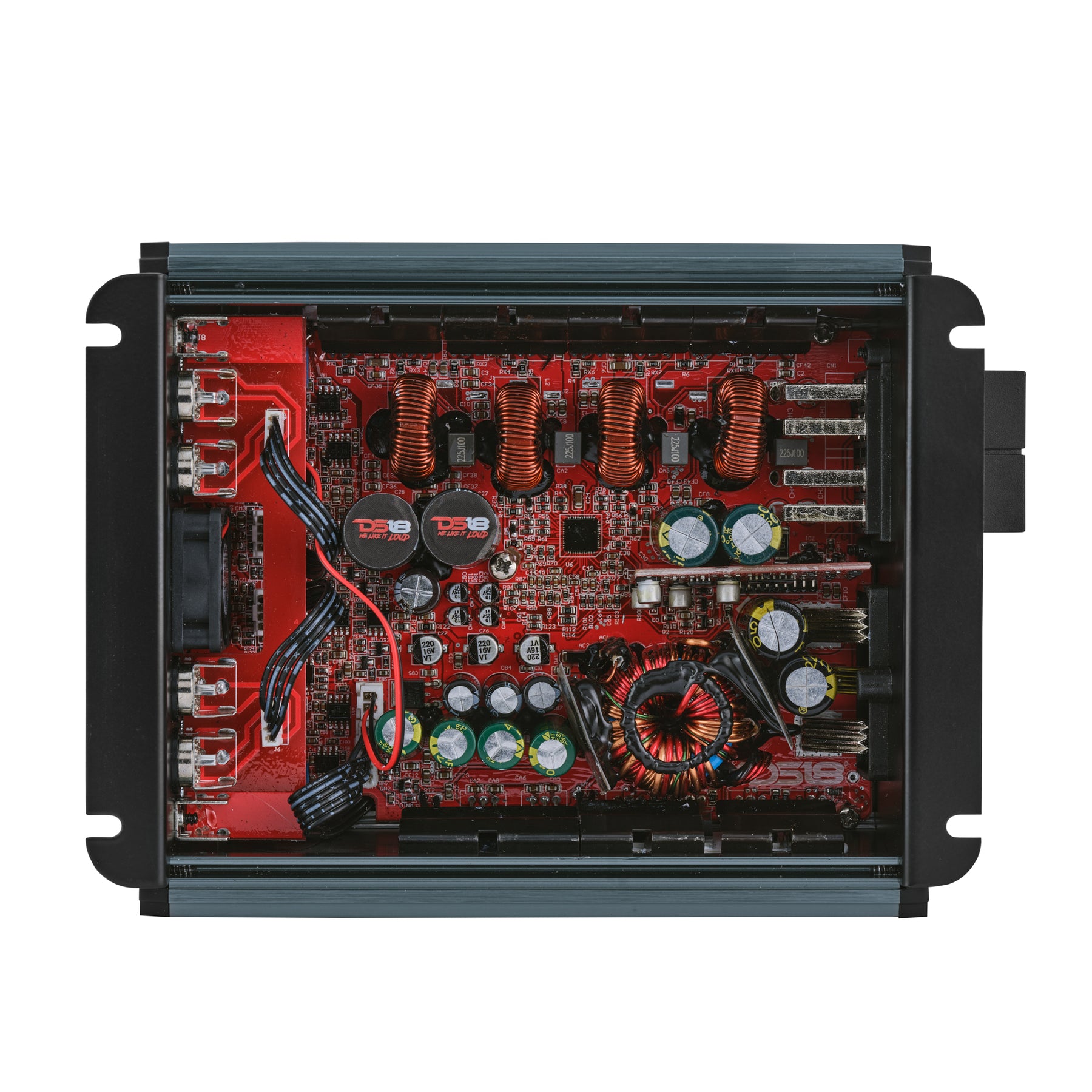 Loaded Voceteo Enclosure with Dual 8" Speakers, Dual 3.78" Tweeters, Amplifier & Speakon Cable