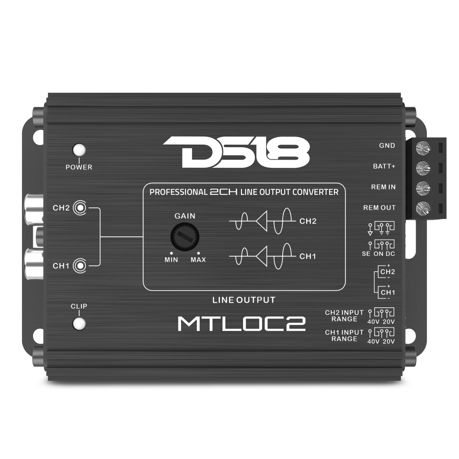 DS18 V2HL.V2 2-Channel Line Output Converter (LOC) With Speaker Emulator For Car Audio