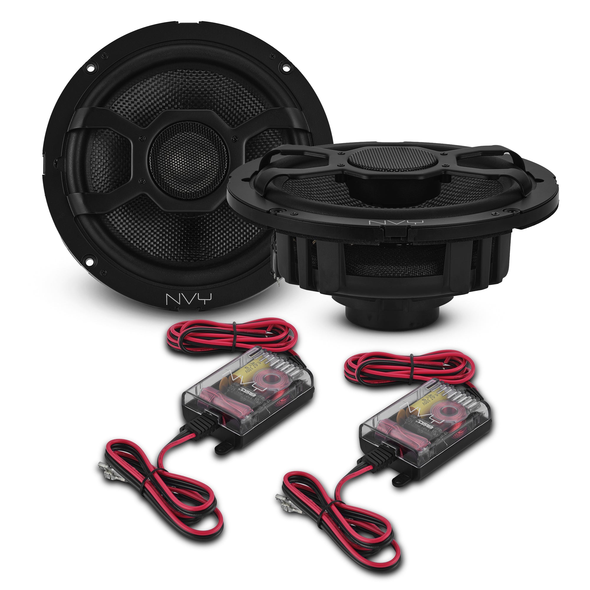 6.5" Component Speakers with Water-Resistant Glass Fiber Cone & Neodymium Magnet | 120W RMS 4-Ohm