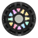 Subwoofer marino de 10" con motor de imán híbrido, rejilla extraíble y luces LED digitales - 500W RMS 4 ohmios
