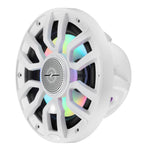 NXL 7.7” 2-Way Coaxial Marine Speaker with Bullet Tweeter, Digital LED Lights & White Deck LED | 175W RMS 4-Ohm