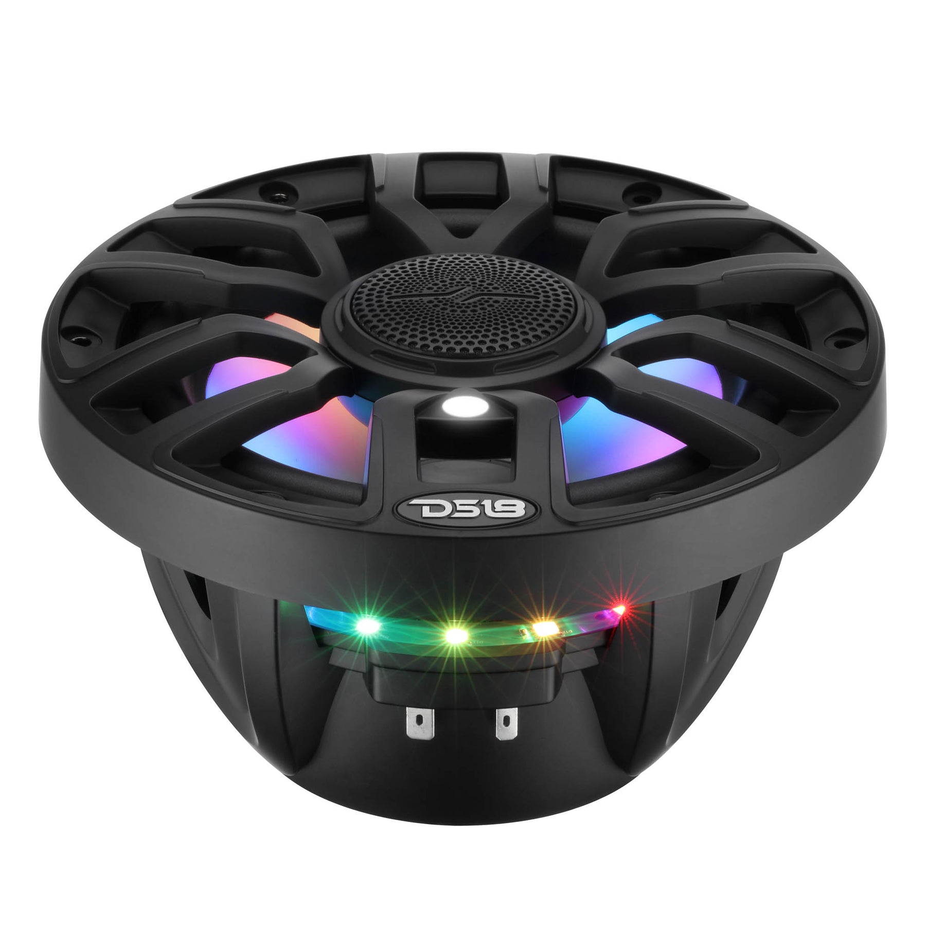 NXL 7.7” 2-Way Coaxial Marine Speaker with Bullet Tweeter, Digital LED Lights & White Deck LED | 175W RMS 4-Ohm
