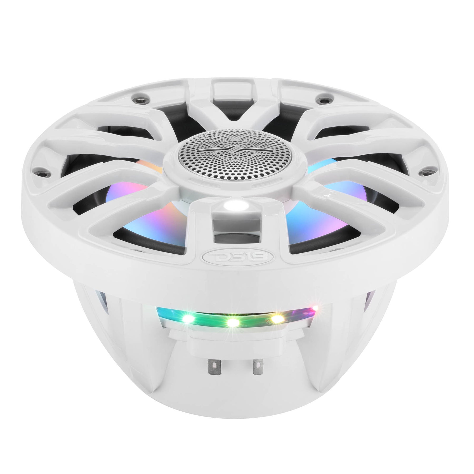 NXL 7.7” 2-Way Coaxial Marine Speaker with Bullet Tweeter, Digital LED Lights & White Deck LED | 175W RMS 4-Ohm