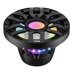 Subwoofer marino de 10" con motor de imán híbrido, rejilla extraíble y luces LED digitales - 500W RMS 4 ohmios