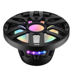 Subwoofer marino de 12" con motor de imán híbrido, rejilla extraíble y luces LED digitales - 600W RMS 4 ohmios