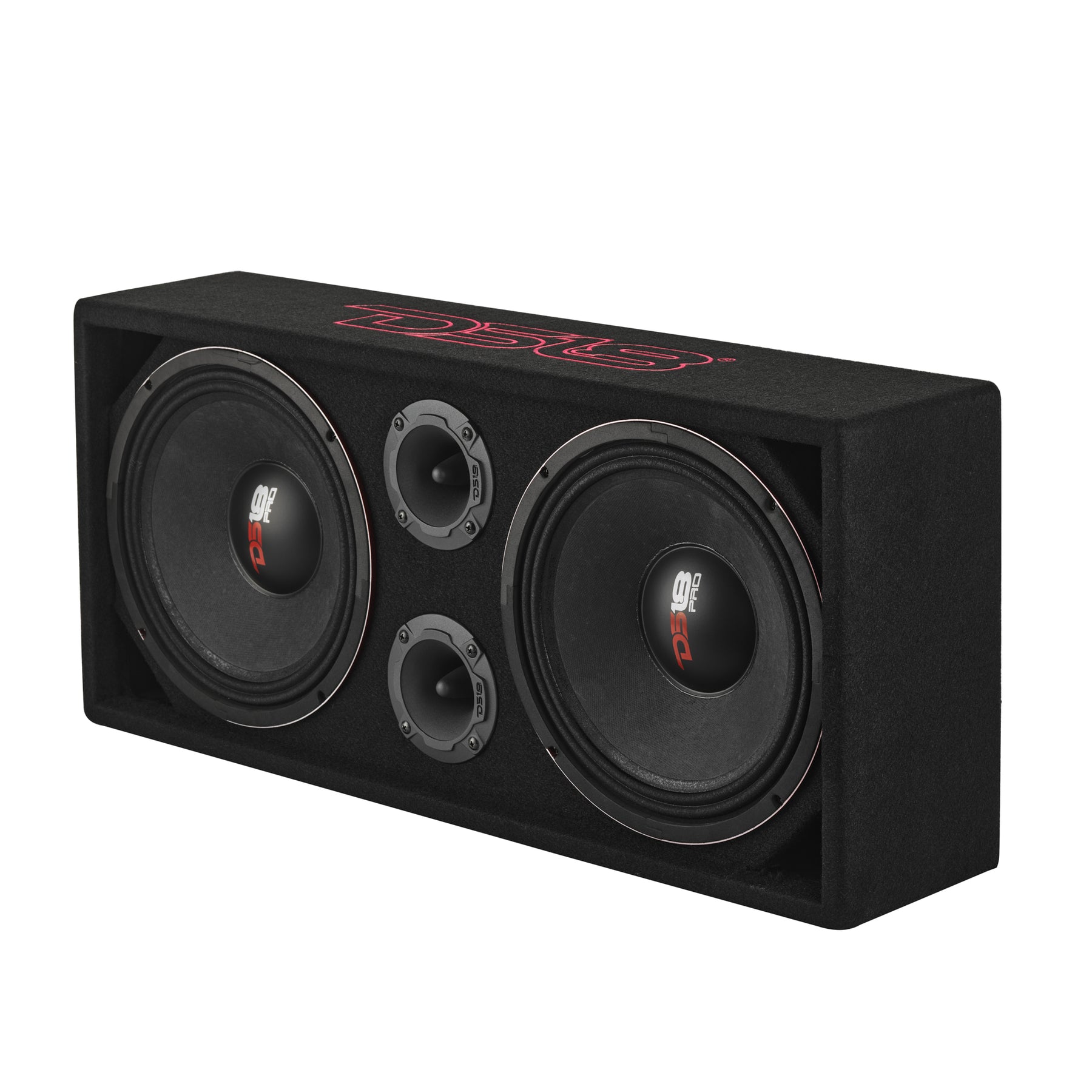 Loaded Voceteo Enclosure with Dual 10" Mids, Dual 3.78" Tweeters, Amplifier & Speakon Cable