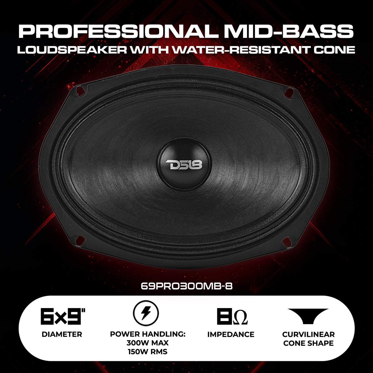 6x9” Water-Resistant Mid-Bass Loudspeaker | 150W RMS 8-Ohm