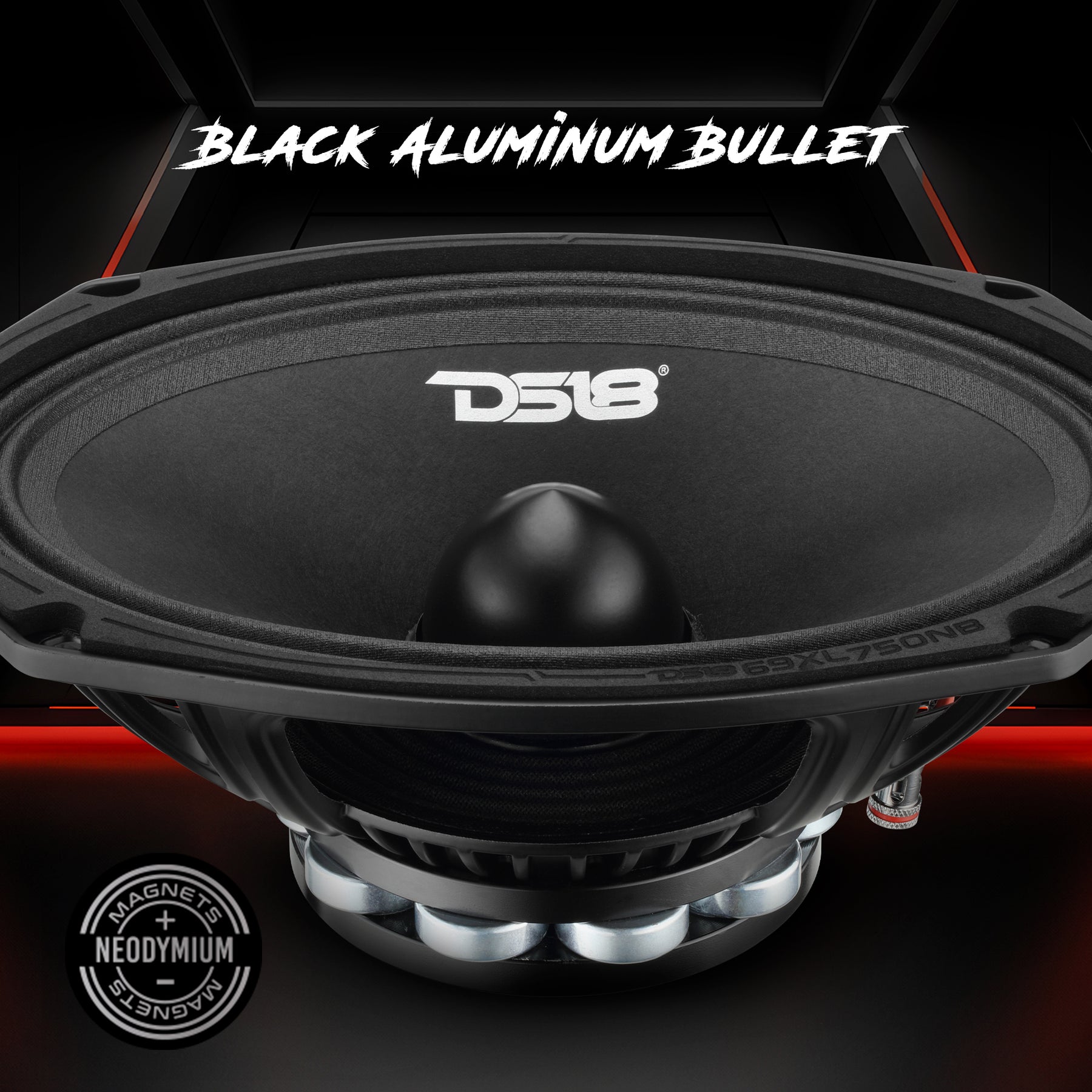 6x9" Midrange Loudspeaker with Neodymium Rings and Aluminum Bullet | 375 Watts RMS 4-Ohm