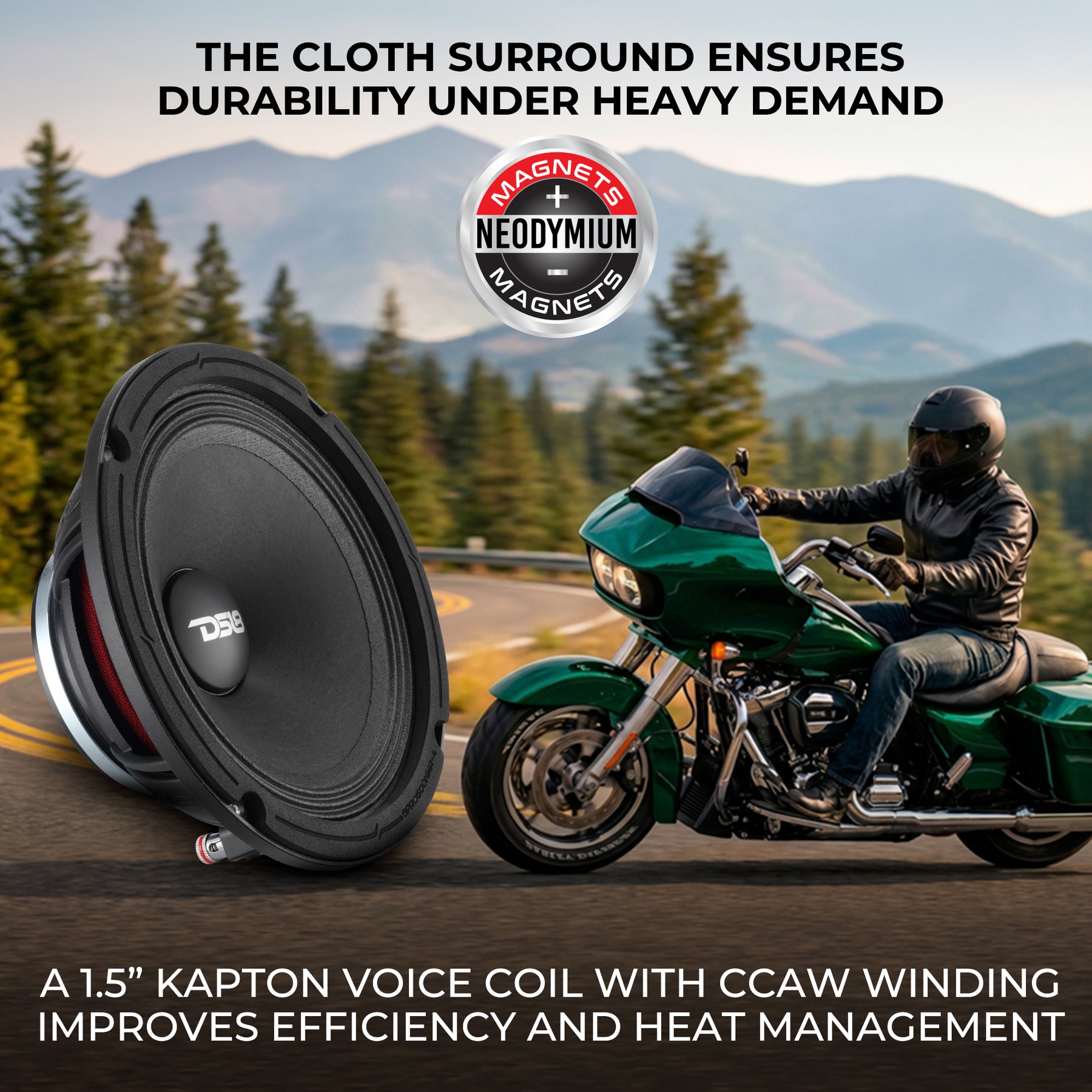 6.5” High-Sensitivity Professional Midrange Loudspeaker with Neodymium Magnet | 250W RMS 4-Ohm