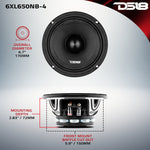 XL 6.5" Neodymium Mid-Range Loudspeaker With Bullet 325 Watts Rms 4-Ohm