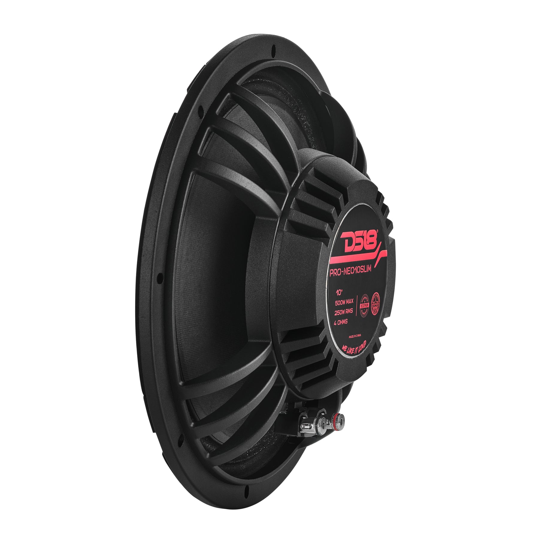 PRO 10" Slim Neodymium Mid-Range Loudspeaker with Bullet | 250W RMS 4-Ohm