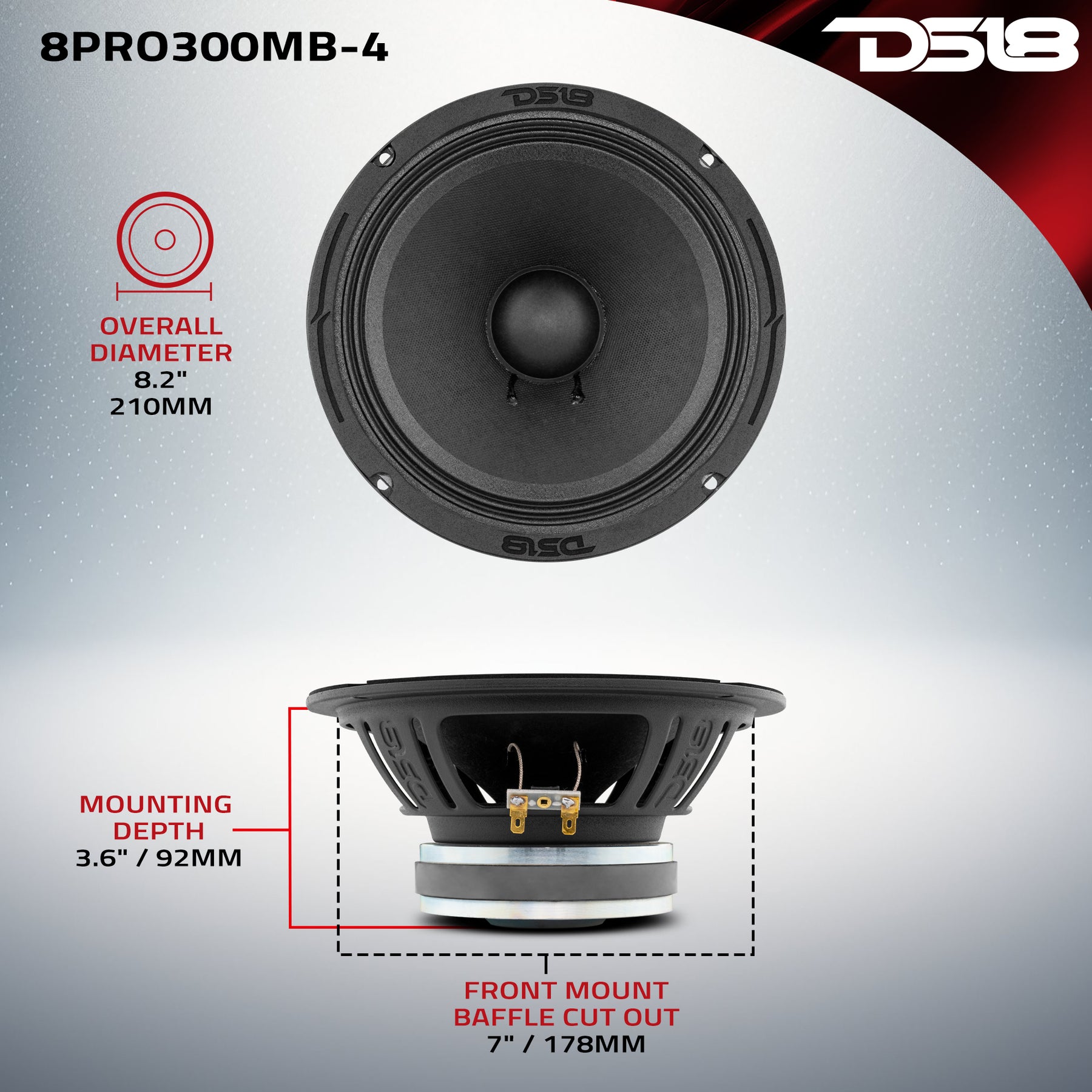 8" Mid-Bass Loudspeaker 150 Watts Rms 8-Ohm