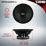 PRO 8” High Sensitivity Professional Mid-Range Loudspeaker 200 Watts Rms 4-Ohm