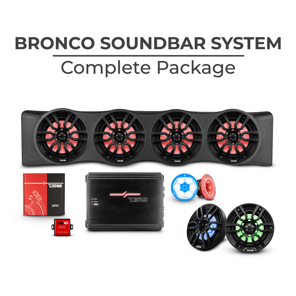 Ford Bronco 6th Gen 4 Door BRO-SBARPKG Rear Mount Sound Bar System Complete Package.