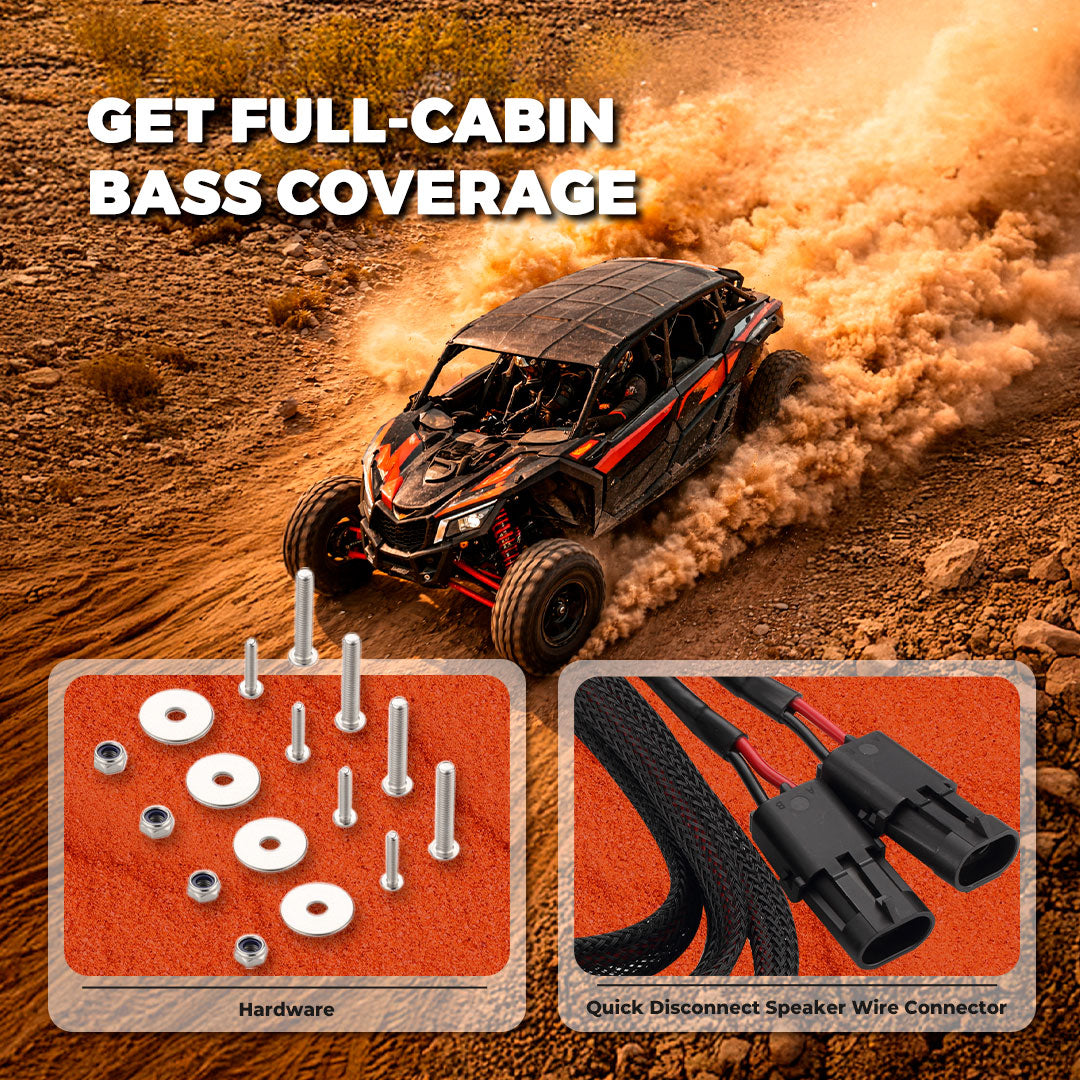 Can-Am 10” Under-Seat Subwoofer Enclosure for 4-Door Maverick X3 (2017-Up) - Rear Driver Side