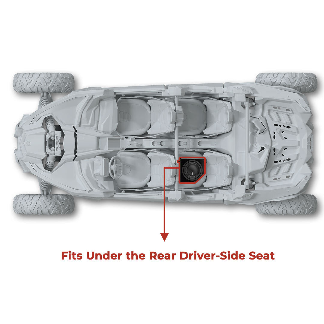 Can-Am Rear Driver Side 10” Under-Seat Subwoofer Enclosure for 4-Door Maverick X3